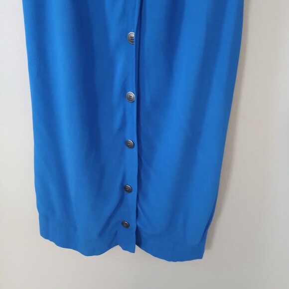 Madewell Women's Sz S Lakeshore‎ Button Back Dress Mini Blue Sleeveless - Picture 10 of 13